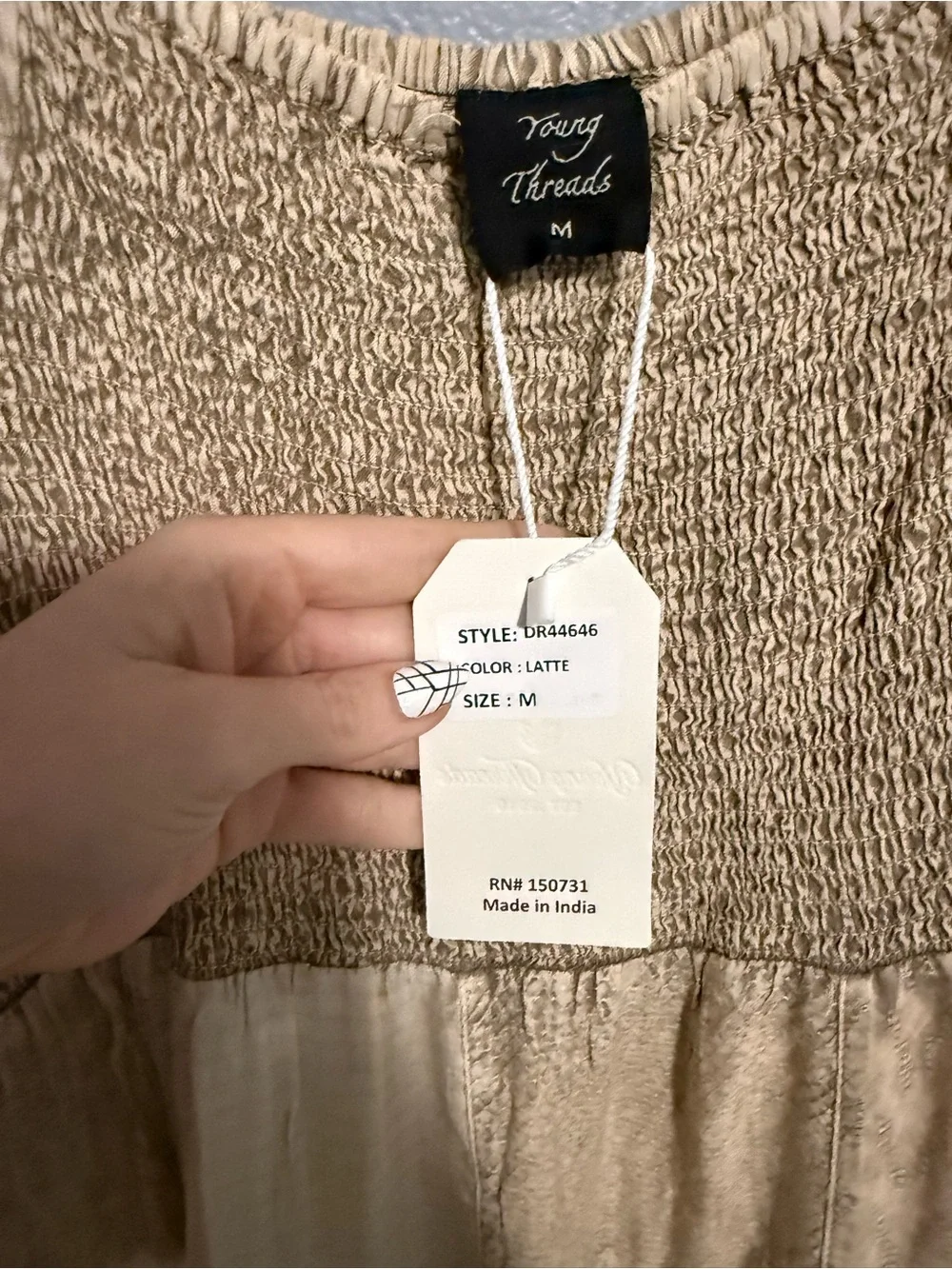 Young Threads Tiered Maxi Dress in Latte - Picture 4 of 4